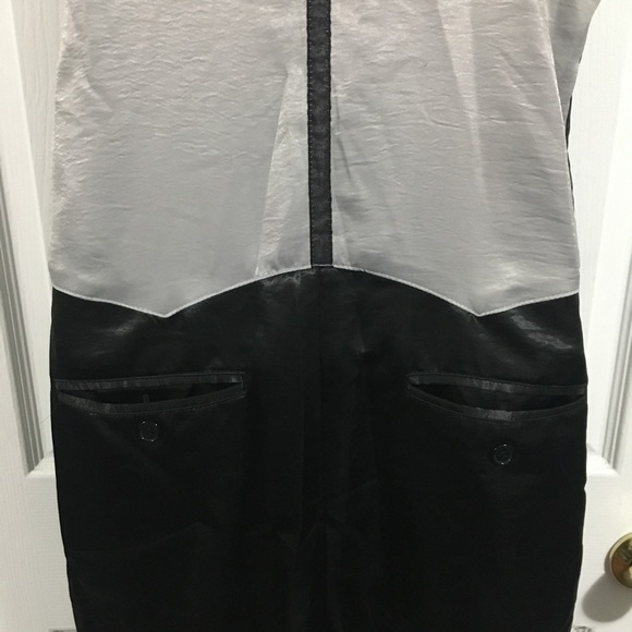 TSUMORI Chisato Black Gray Silk Tuxedo Romper - Picture 8 of 15